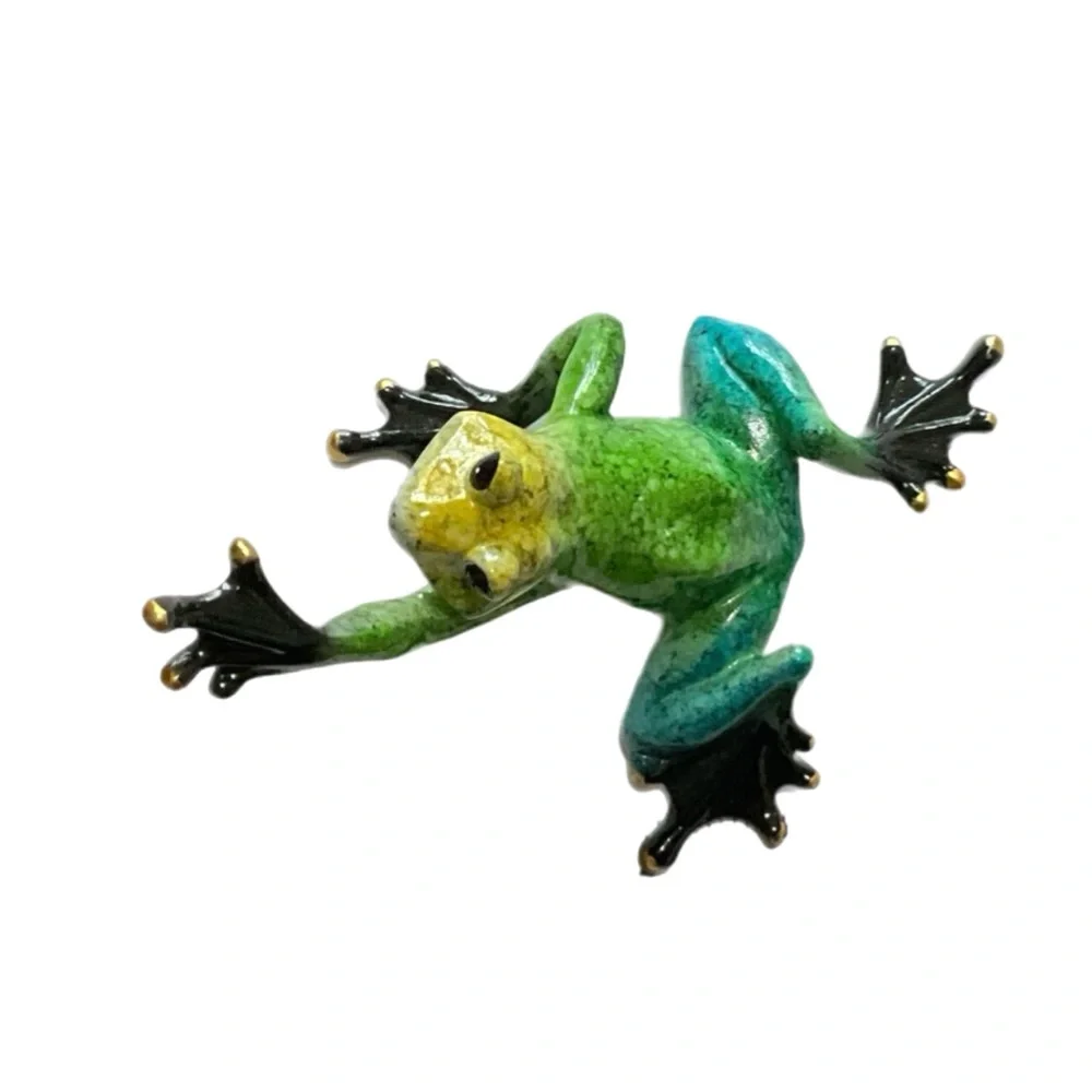 Frog - Green, Blue & Yellow with Gold Fingertips - “Froggie Went A-Courtin’”